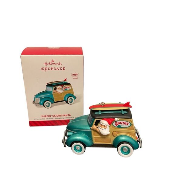 Hallmark Keepsake Surfin' Safari Santa Ornament with Sound 2014 - Picture 1 of 5